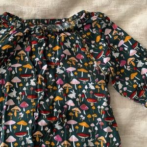 Osh Kosh Mushroom Top Girl Baby Toddler 18m  Raglan Sleeves Lightweight Shirt